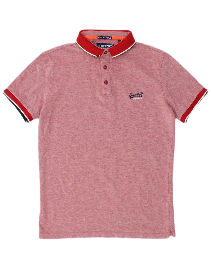 SUPERDRY Polo City Fit de algodón moteado en rojo medio para hombre