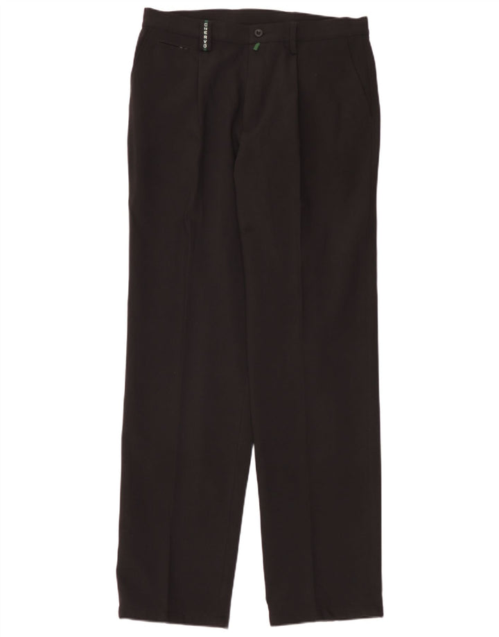 Chervo Pantalón chino con pinzas para hombre IT 48 Medium W32 L33 Poliéster negro