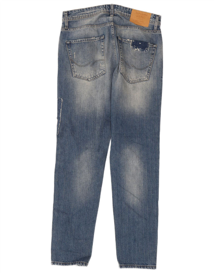 Jack & Jones Vaqueros ajustados Mike Comfort Fit para hombre W30 L32 Blue Patchwork