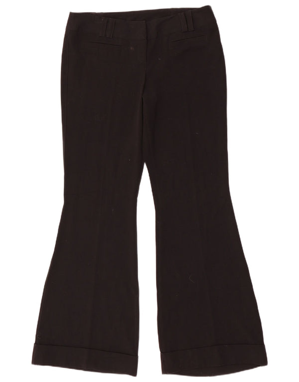Topshop Pantalones casuales acampanados para mujer UK 12 Medium W32 L33 Poliéster negro