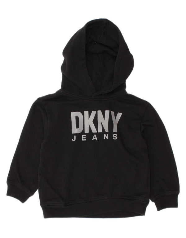 Dkny Sudadera con capucha para bebé niño, 18-24 meses, algodón negro