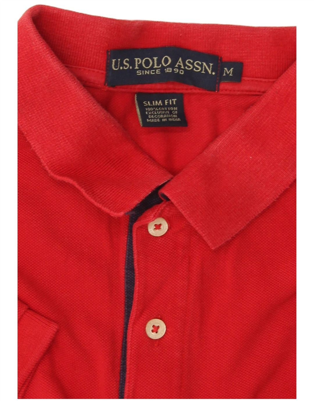 ASSN DE POLO DE EE. UU. Polo Graphic Slim Fit De Algodón Rojo Medio Hombre