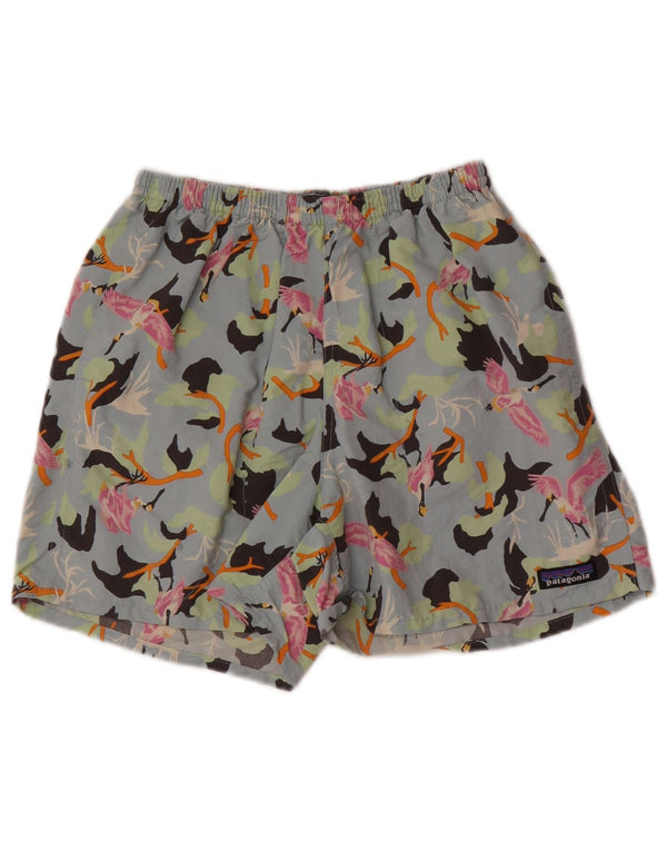 Patagonia Womens Graphic Sport Shorts UK 8 Small Blue Animal Print