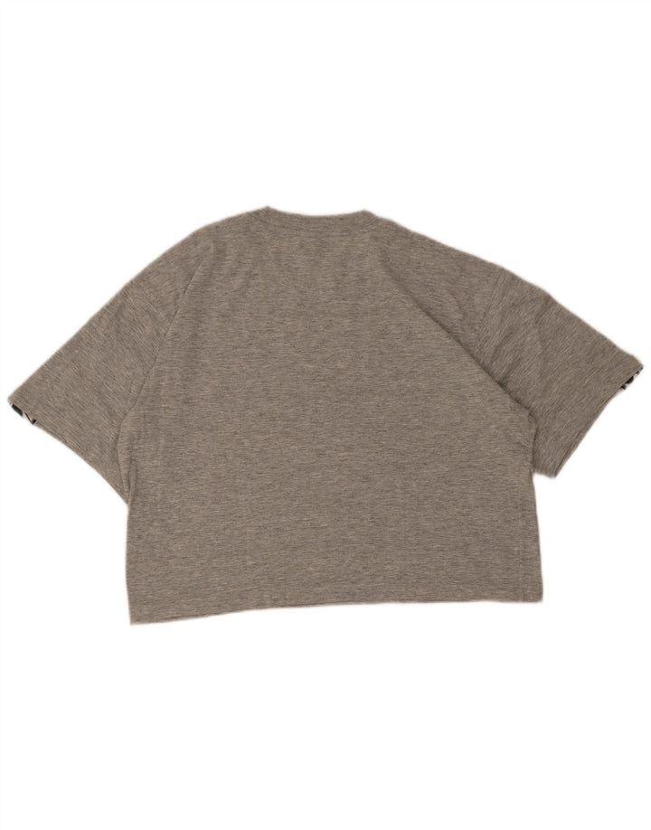 Asics - Camiseta corta con gráfico para mujer (talla 40), color gris medio