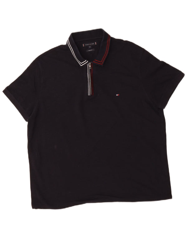 Tommy Hilfiger Polo de corte regular para hombre 2XL Algodón a rayas azul marino