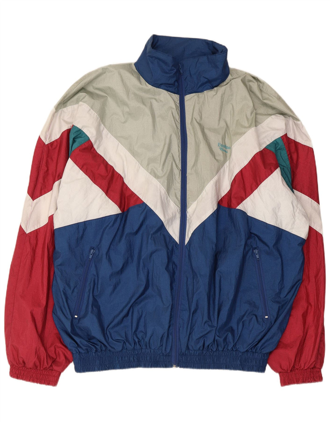 Chándal completo de gran tamaño vintage para hombre Bloque de color azul marino medio