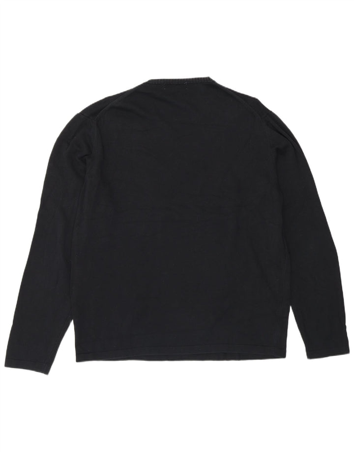 Zara Hombre Jersey Cuello Redondo Jersey Grande Azul Marino Algodón