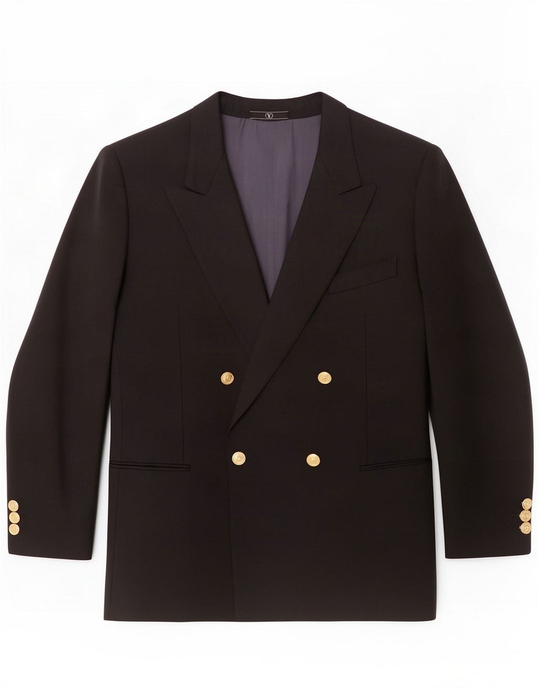 Valentino Chaqueta tipo blazer con doble botonadura para hombre IT 50 Large Lana virgen negra