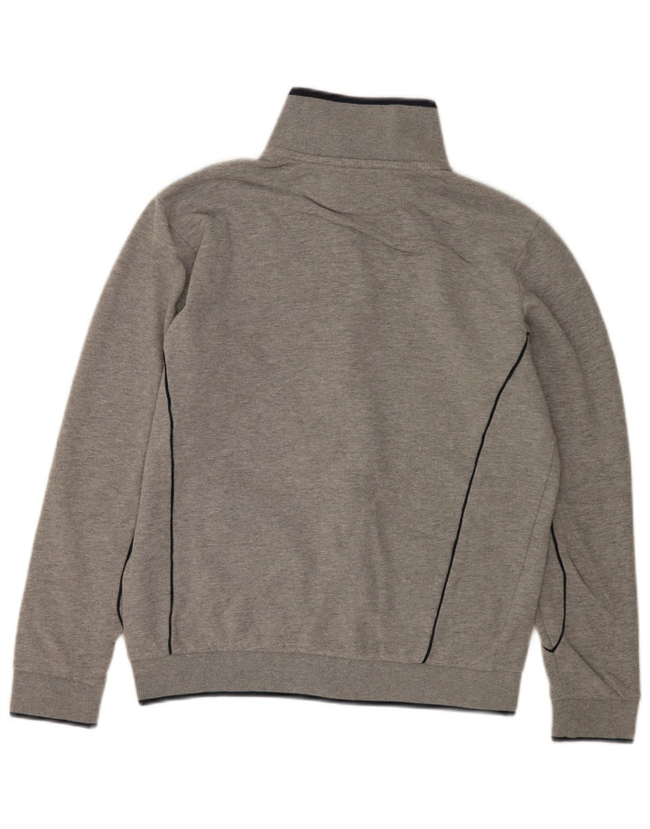 Kappa Hombre Chándal Top Chaqueta Grande Gris Moteado Algodón