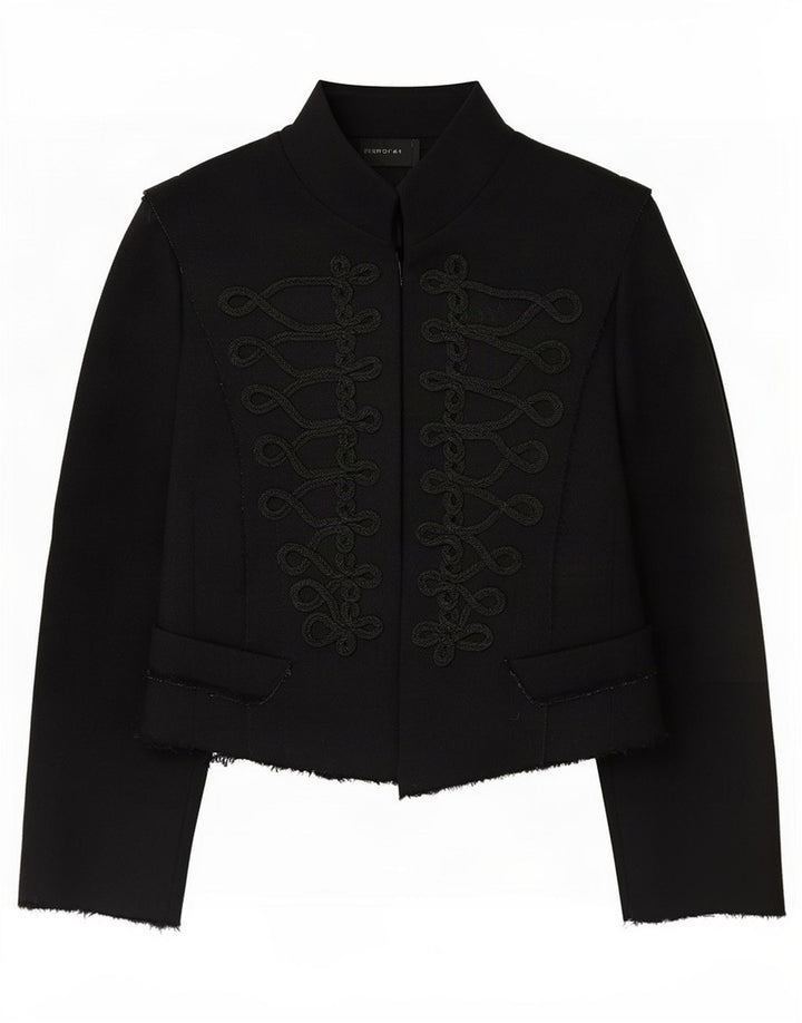Zara Mujer Bolero Chaqueta Reino Unido 44 Grande Negro