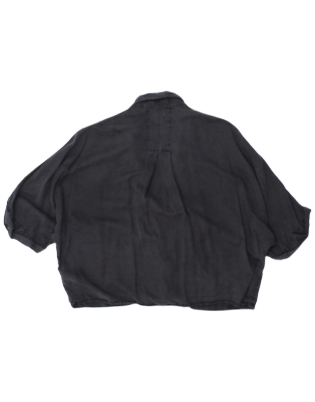 ZARA Blusa camisera extragrande de manga corta para mujer UK 40 Small Negro