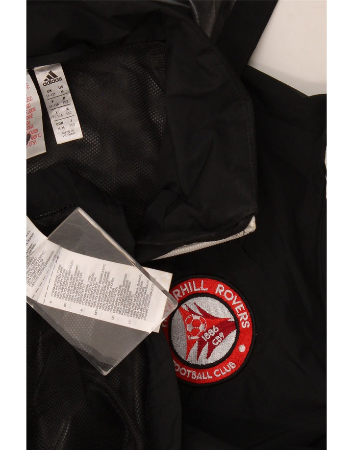 Adidas - Chaqueta de chándal con capucha para niños, 11-12 años, poliéster negro