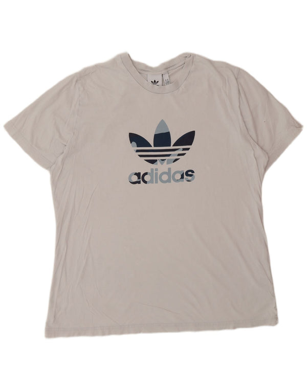 ADIDAS Camiseta Gráfica Hombre Top XL Algodón Blanco