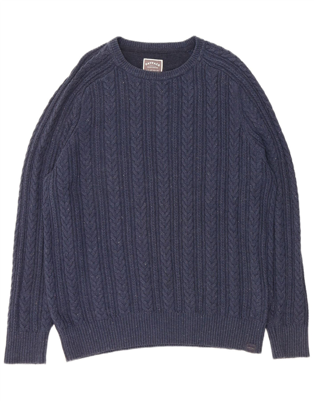 FAT FACE Jersey con Cuello Barco para Hombre XL Algodón Moteado Azul Marino