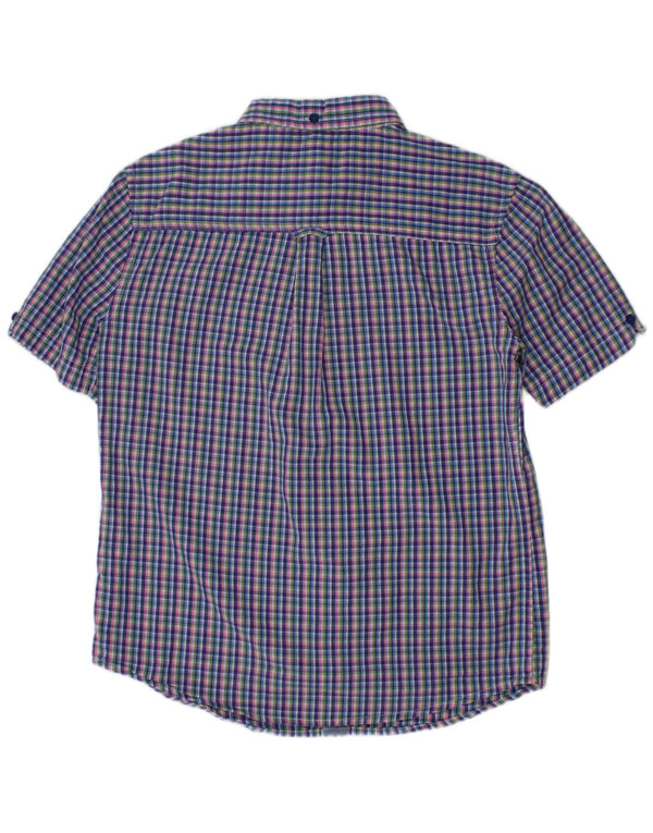 BEN SHERMAN Camisa Manga Corta Niño 10-11 Años Algodón Vichy Azul