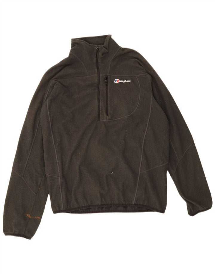 Berghaus Hombre Jersey De Forro Polar Con Cremallera Y Cuello Grande Poliéster Moteado Verde