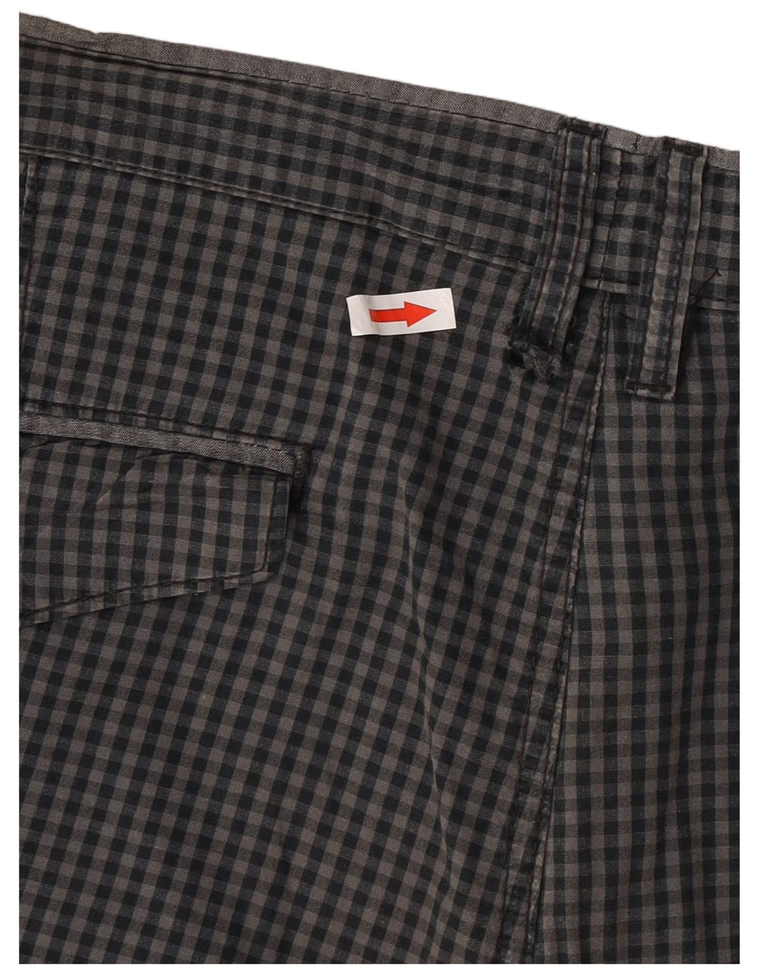 Pantalones cortos chinos Vans para hombre W36 Large Grey Gingham Cotton