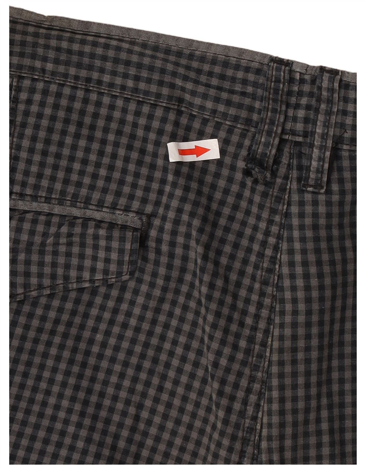 Pantalones cortos chinos Vans para hombre W36 Large Grey Gingham Cotton