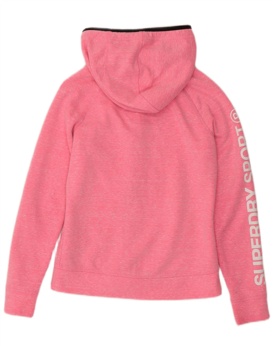 SUPERDRY Suéter con capucha y cremallera holgada para mujer UK 6 XS Pink Moteado