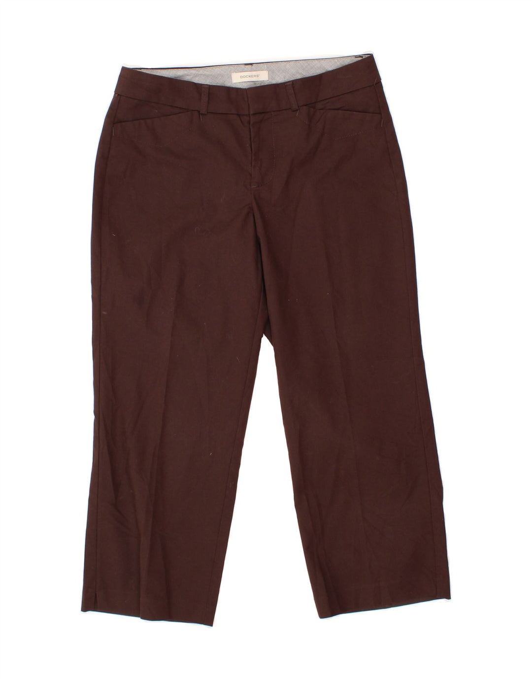 DOCKERS Womens Straight Casual Trousers US 4 Small W27 L23 Brown Polyester Vintage Dockers and Second-Hand Dockers from Messina Hembry 