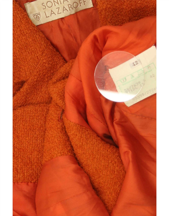 Vintage mujer 4 botones Blazer chaqueta IT 42 lana naranja mediana