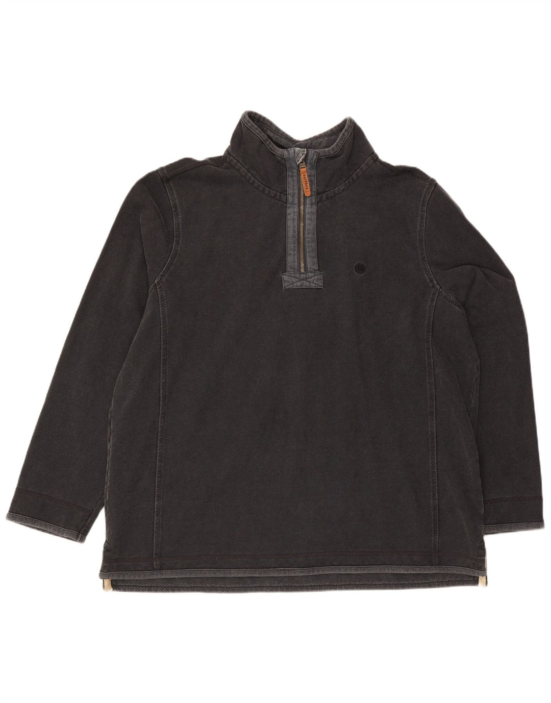 Fat Face - Sudadera con cuello y cremallera para hombre, talla 2XL, algodón gris