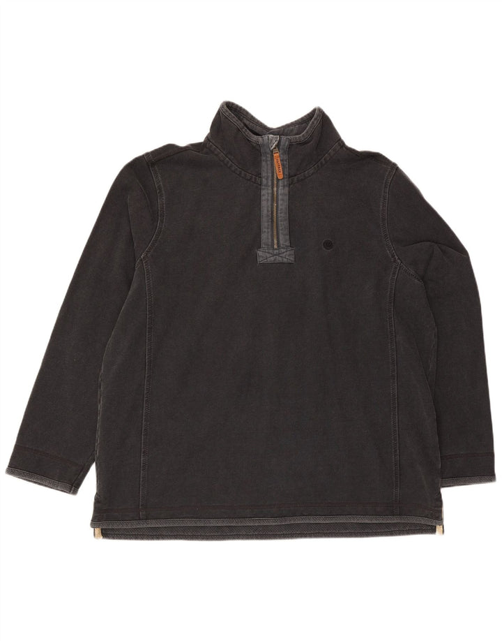 Fat Face - Sudadera con cuello y cremallera para hombre, talla 2XL, algodón gris