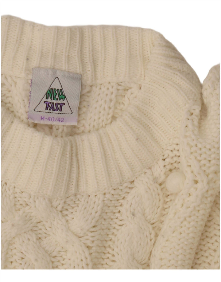New Fast - Jersey extragrande con cuello redondo para mujer, talla EU 40/42, mediano, blanco