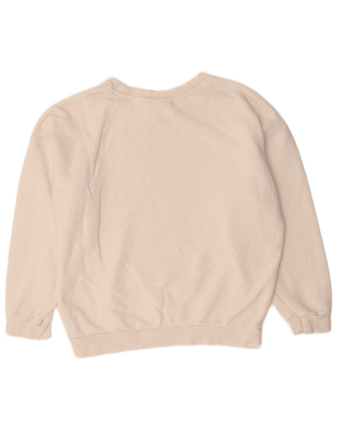 Adidas Mujer Oversize Crop Graphic Sudadera Jumper UK 8 Small Blanco