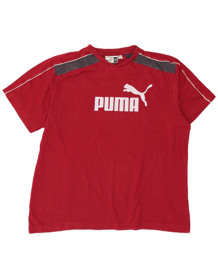 PUMA Camiseta gráfica para hombre Top 2XL Rojo Colorblock