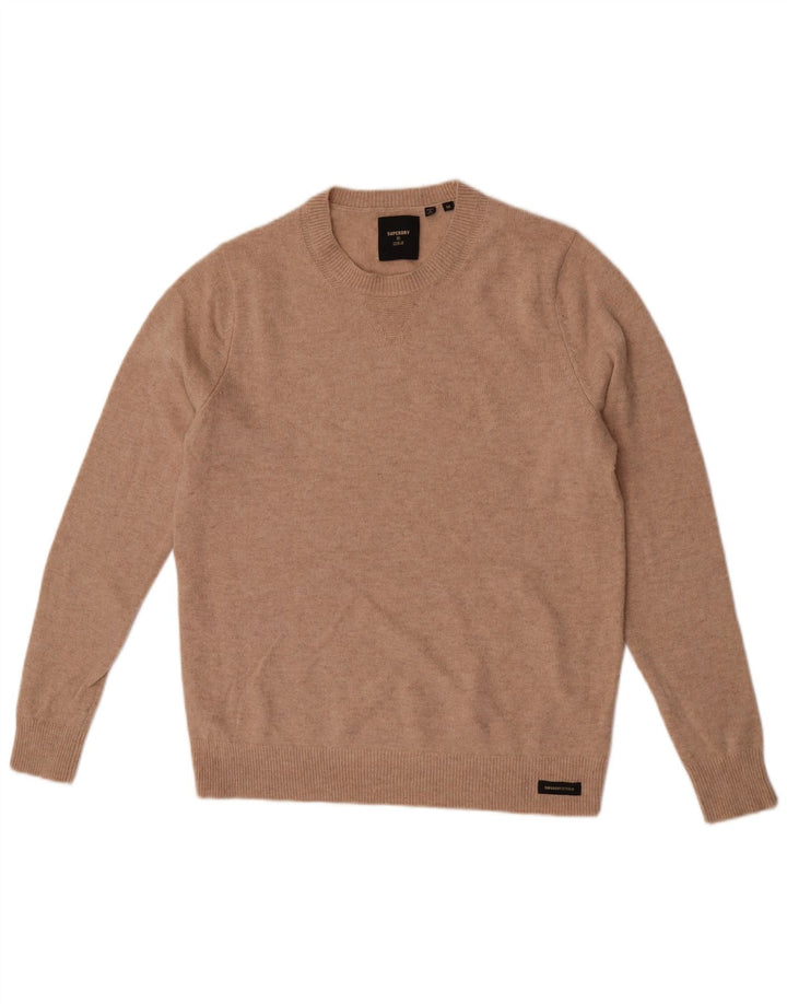 Superdry Jersey De Cuello Redondo De Lana De Cordero Beige Medio Para Hombre