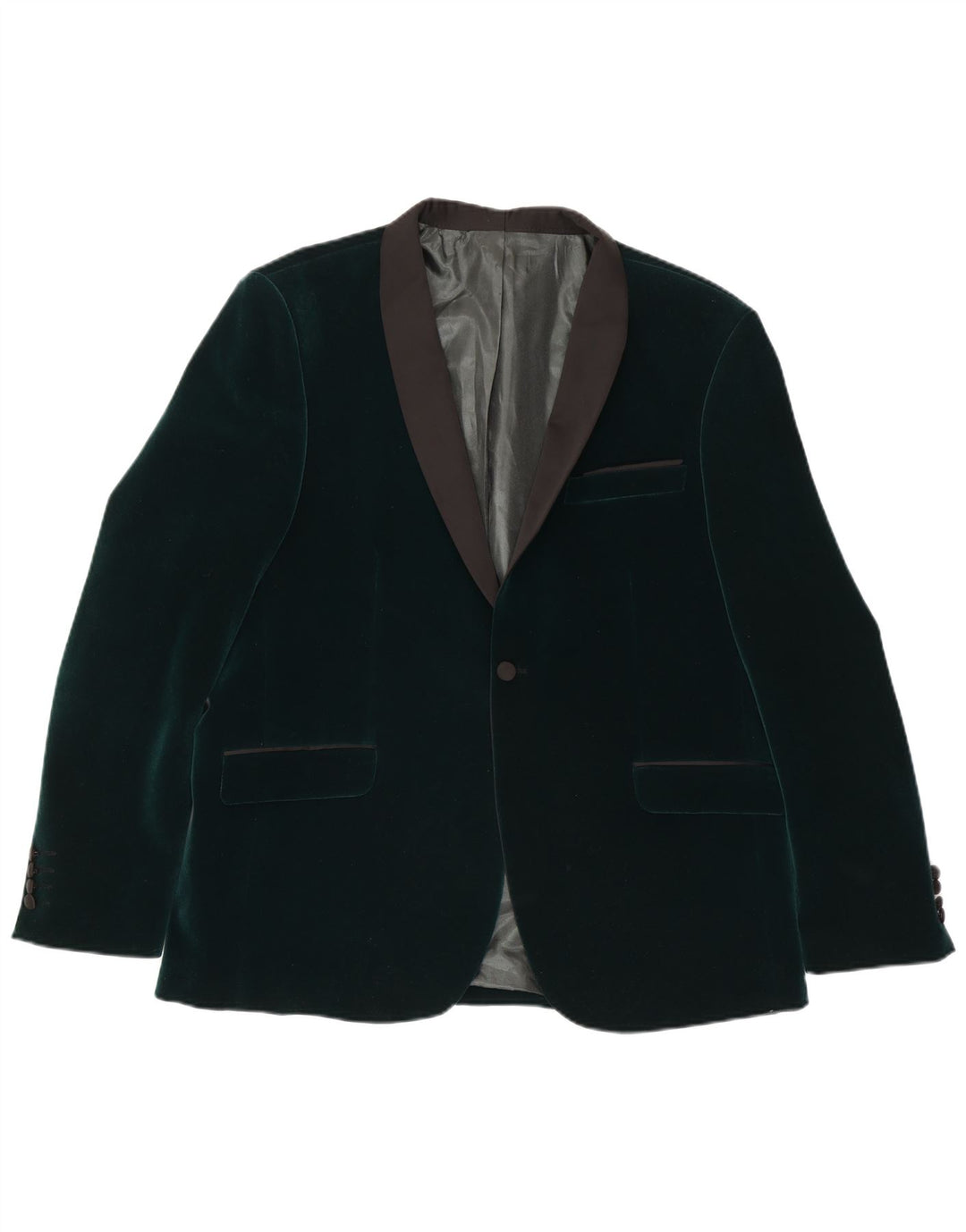 Jack Martin Chaqueta tipo blazer de terciopelo con 1 botón para hombre IT 48 Poliéster verde medio