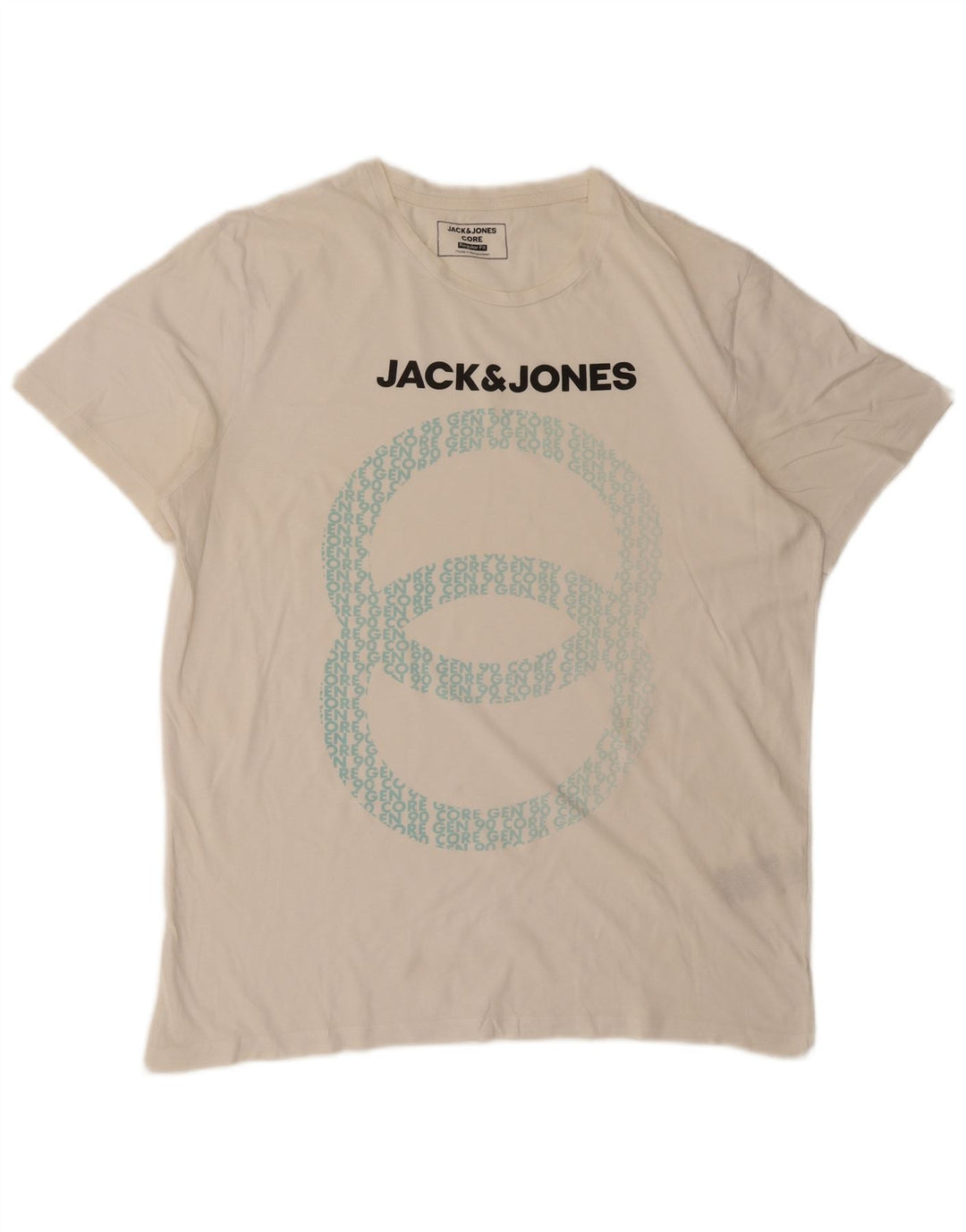 Jack & Jones Camiseta con gráfico de corte regular para hombre Top mediano de algodón blanco