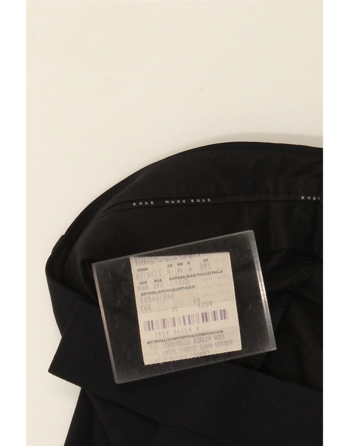 Pantalón de traje recto para mujer HUGO BOSS W34 L31 Lana virgen azul marino