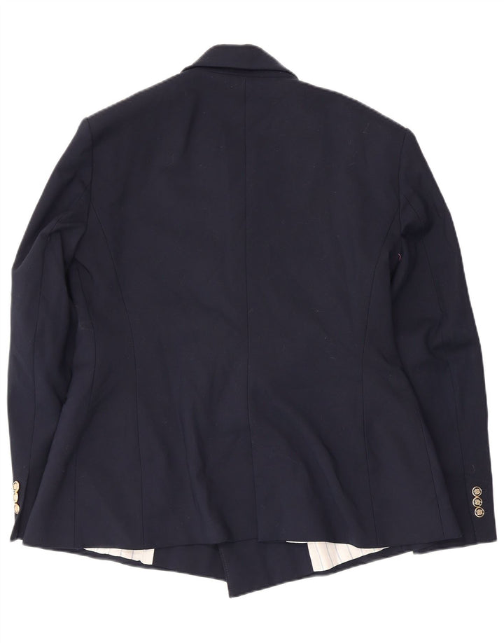 Zara Mujer Chaqueta Blazer De Doble Botonadura UK 40 XL Azul Marino
