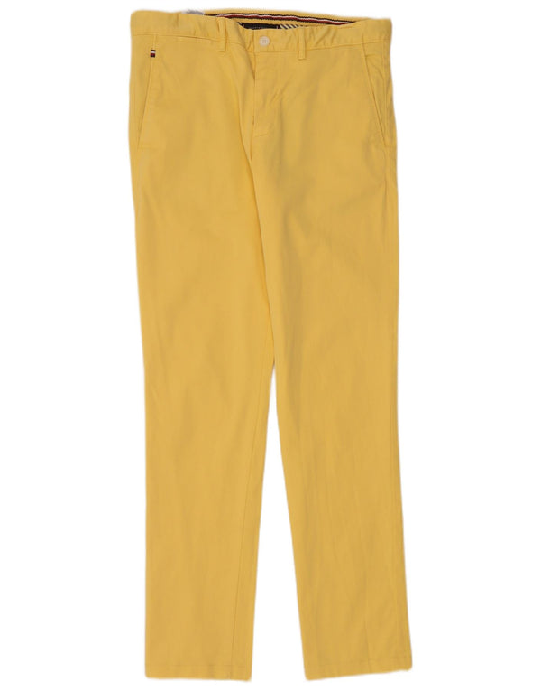 Tommy Hilfiger Mens Slim Chino Trousers W31 L32 Yellow Cotton