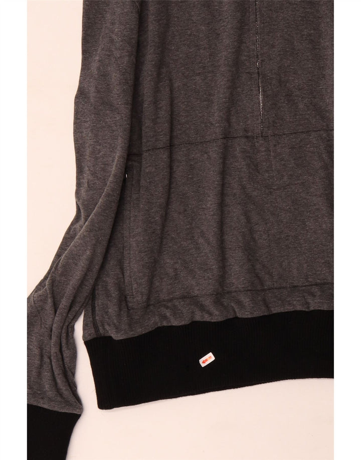FRANCO ZICHE Sudadera con cuello y cremallera para hombre, jersey grande, gris, color block