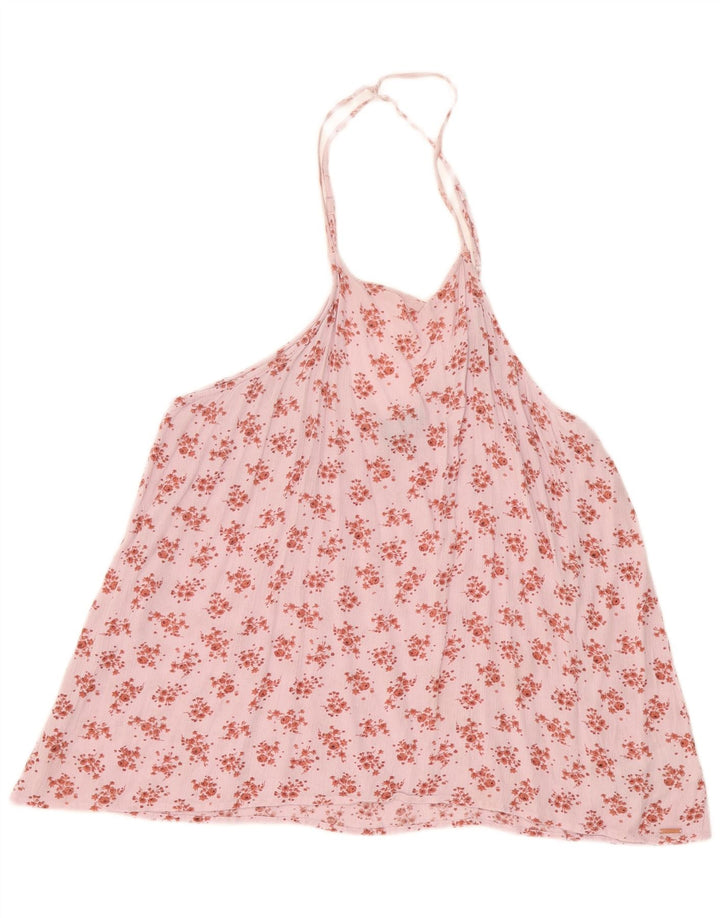 Volcom Top Halter para Mujer UK 20 2XL Viscosa Floral Rosa