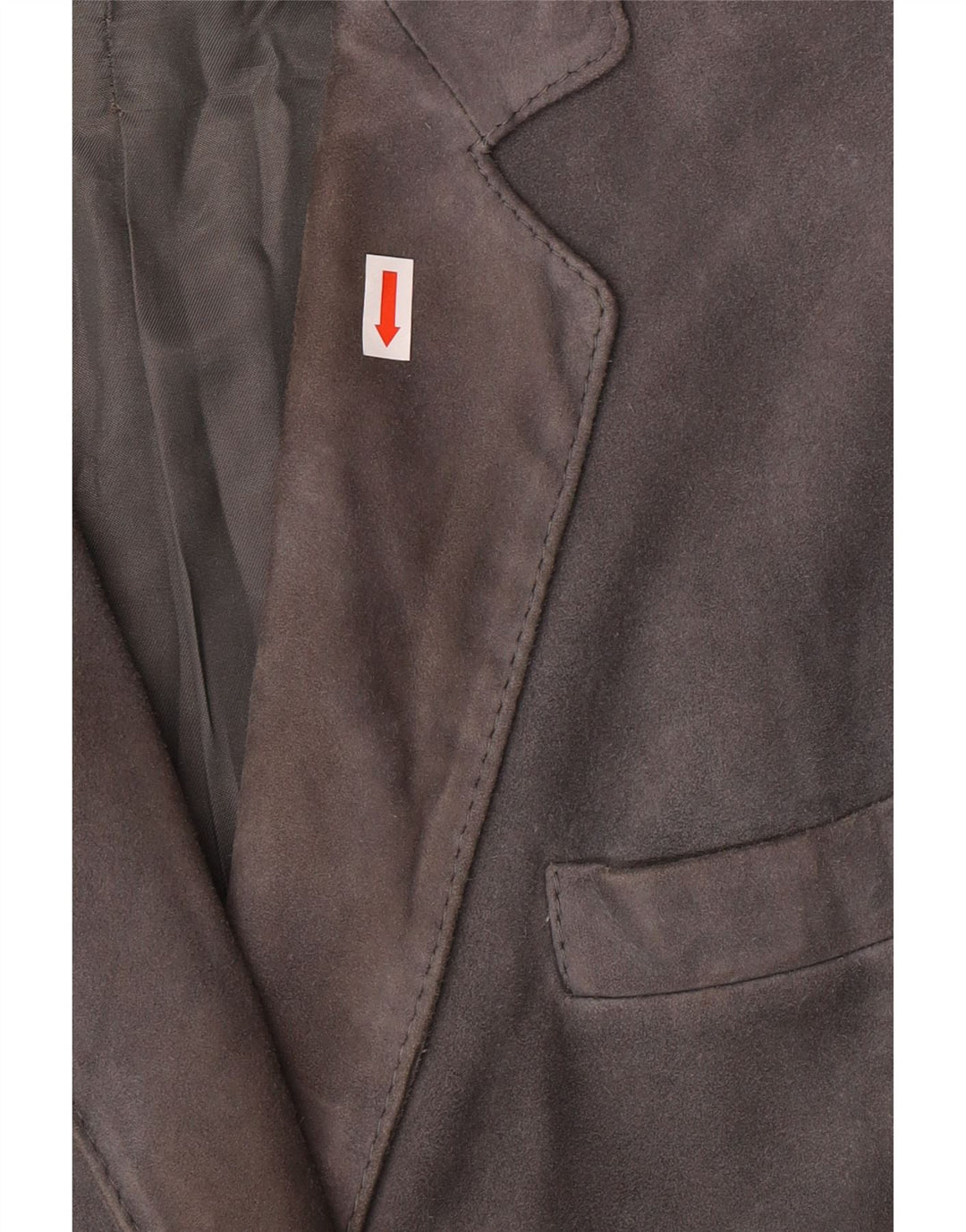 VINTAGE Chaqueta Blazer de ante de doble botonadura para mujer Reino Unido 14 Gris medio