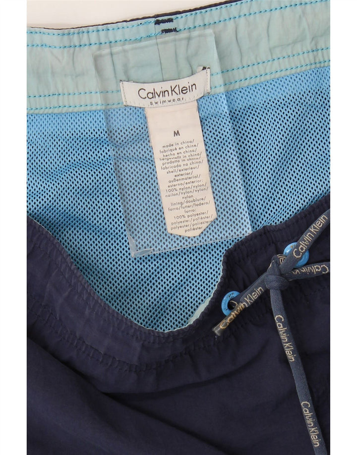 Calvin Klein Shorts De Natación Gráficos Para Hombre Nylon Azul Marino Mediano
