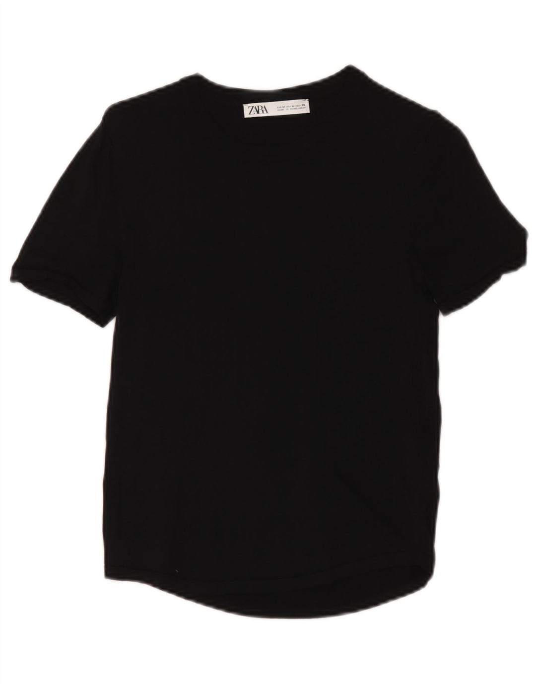 Zara Camiseta Mujer Top UK 40 Medium Viscosa Negra