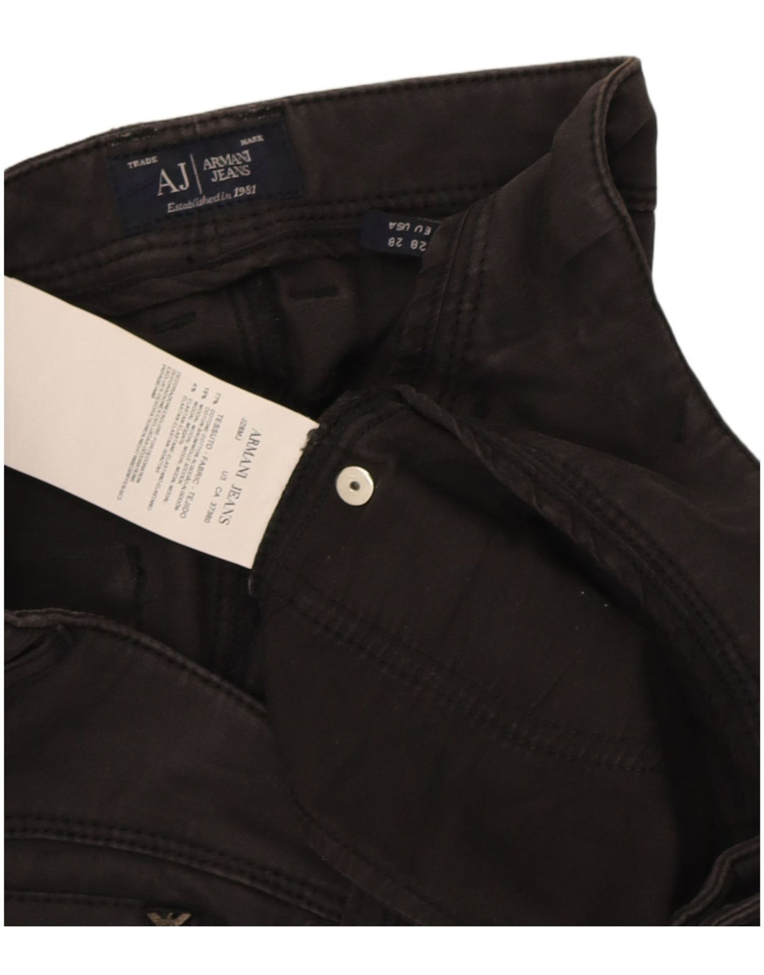 Vaqueros Armani Mujer Slim W28 L28 Algodón Negro