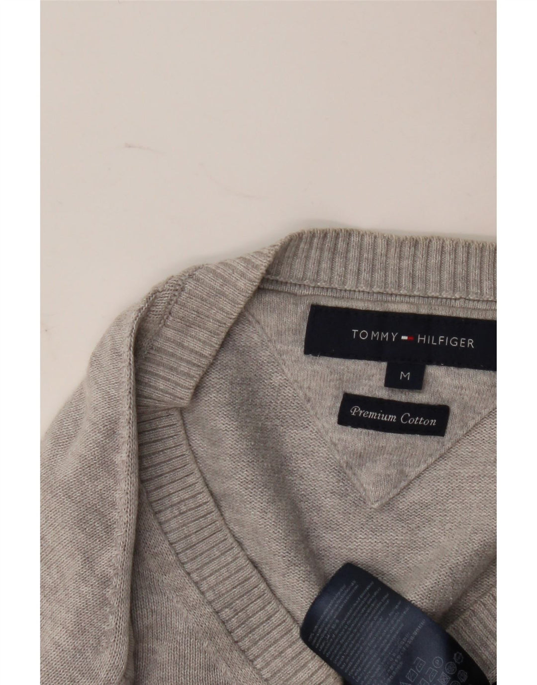 Tommy Hilfiger Jersey con Cuello en V para Hombre de algodón Gris Medio