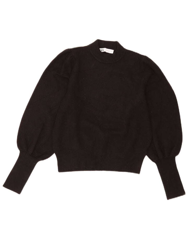 Zara - Jersey con cuello alto para mujer, talla 40, talla M, color negro