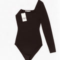 Zara Body De Un Hombro Para Mujer UK 42 Medium Viscosa Negra
