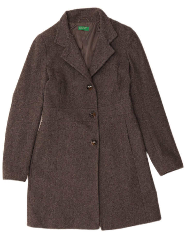 Abrigo Benetton Mujer ES 8 Pequeño Lana Gris