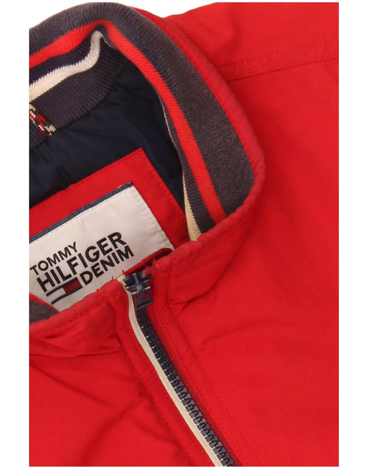 TOMMY HILFIGER Chaqueta bomber para hombre UK 40 Large Poliamida roja