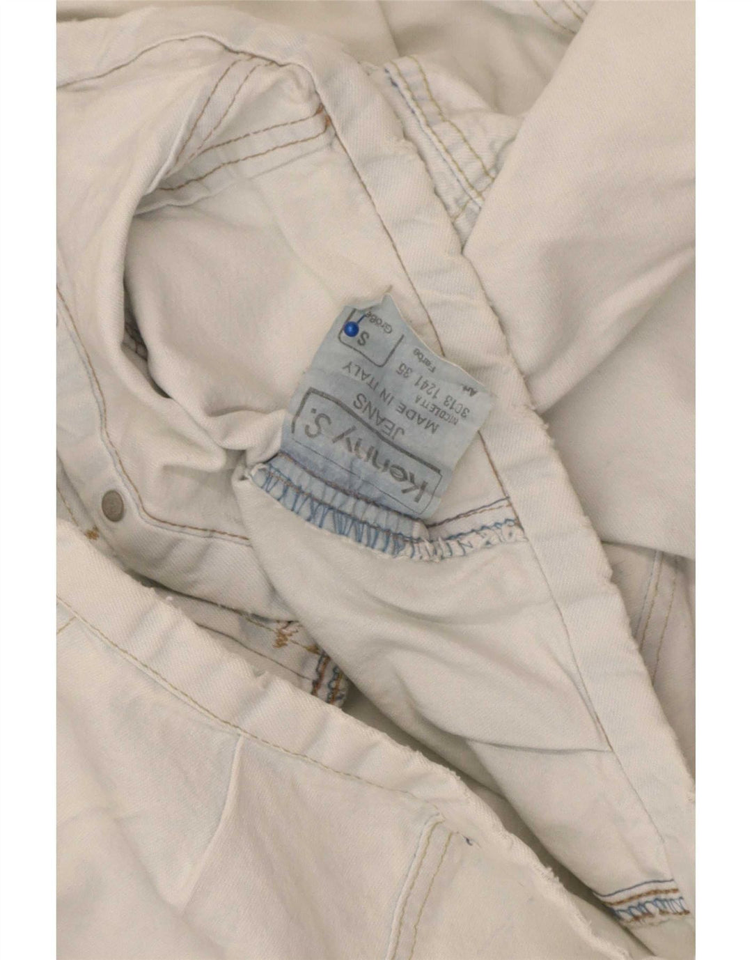 Kenny S Chaqueta vaquera corta de gran tamaño para mujer UK 10 Small White Cotton