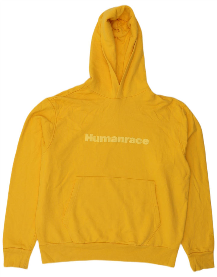 ADIDAS Hombre Humanrace Graphic Sudadera con capucha Jumper XL Algodón amarillo