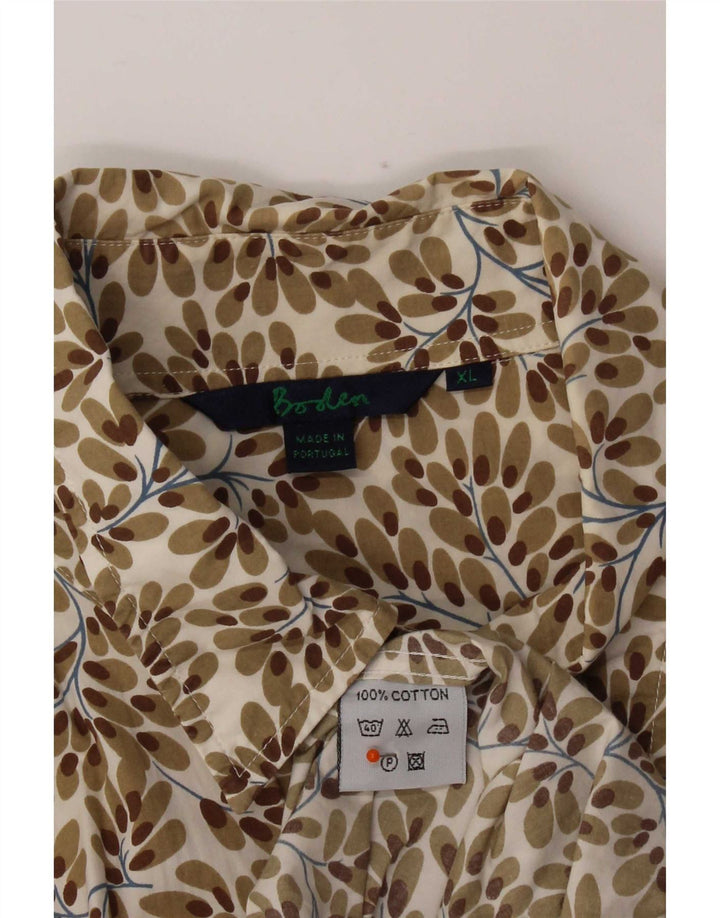 Camisa Boden Hombre XL Algodón floral marrón
